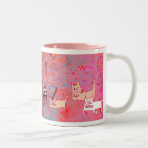 Taza Bicolor gatos malvados