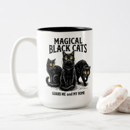 Taza Bicolor Gatos Negros Mágicos