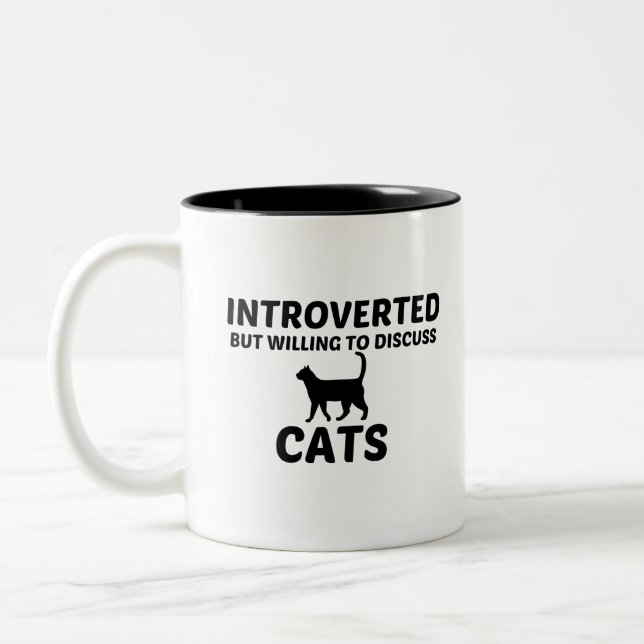 TAZA BICOLOR GATOS PRESENTADOS PERO DISPUESTOS A DISCUTIR (Izquierda)