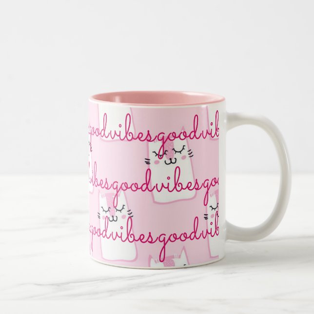 Taza Bicolor Gatos rosados Buenos Viajes (Derecha)
