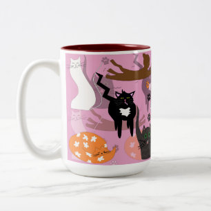 Taza Bicolor Gatos tan diferentes.