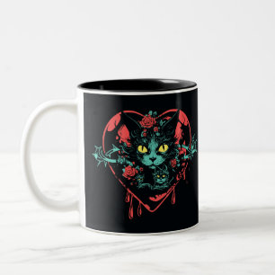 Taza Bicolor Gatos y sangre de San Valentín
