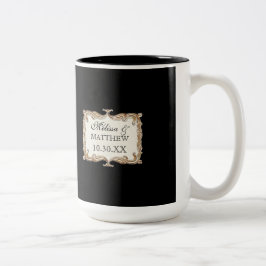 Taza Bicolor Gatsby Art Deco Nouveau Lace Faux Gold Tulip