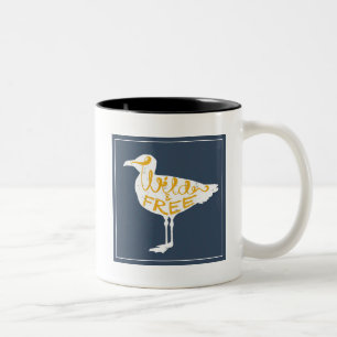 Taza Bicolor Gaviota el salvaje y libre