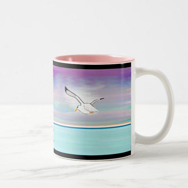 Taza Bicolor Gaviota sobre el mar (Derecha)