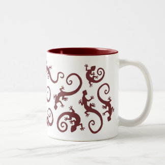 Taza Bicolor geckos_burgandy_mug