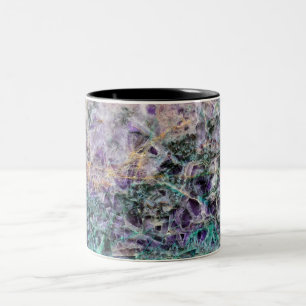 Taza Bicolor gema de piedra amethyst de la roca del modelo de