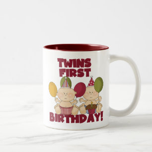 Taza Bicolor Gemelos 1er cumpleaños - Camisetas y regalos para 
