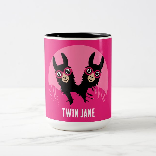 Taza Bicolor Gemelos de alpaca y llama (Centro)