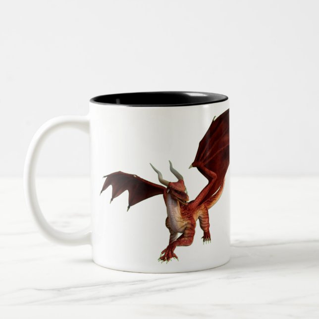 Taza Bicolor Gemelos Dragon dos peluches (Izquierda)