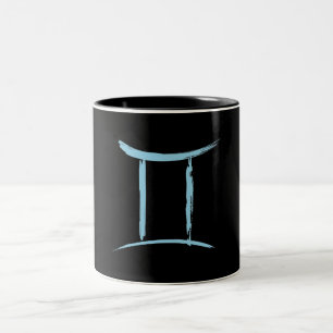 Taza Bicolor GEMINI los Gemelos Astrología Azul Cumpleaños Mayo