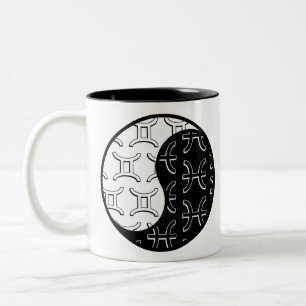 Taza Bicolor Gemini Pisces yin yang zodiac