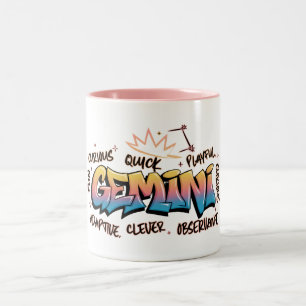 Taza Bicolor Gemini Zodiac Graffiti 