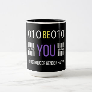 Taza Bicolor Género no binario Feliz Café Mug
