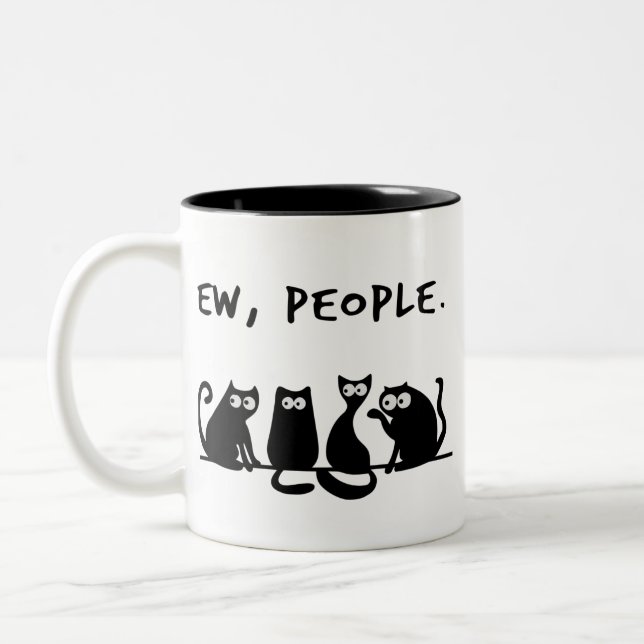 Taza Bicolor Gente Asquerosa Gatos Divertidos Gatos Negros (Izquierda)