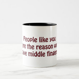 Taza Bicolor Gente Como Ustedes Dedos