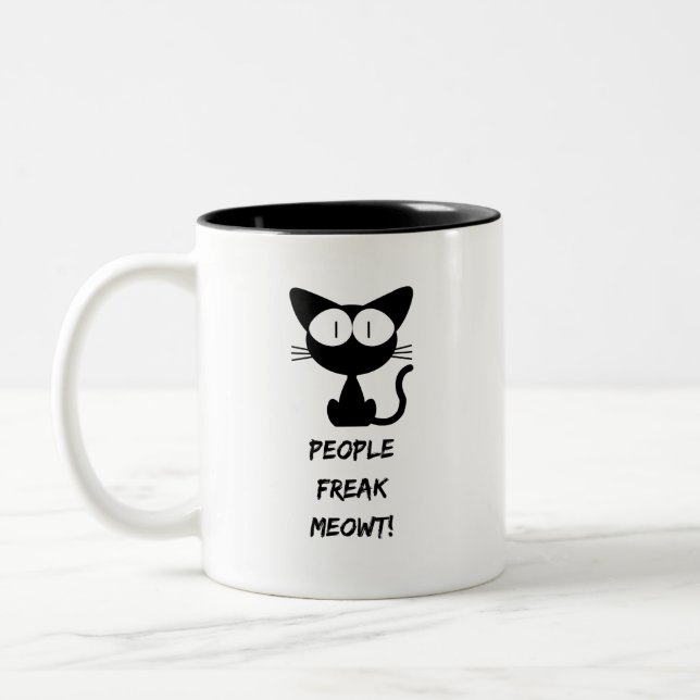 Taza Bicolor gente freak meowt (Izquierda)