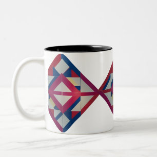 Taza Bicolor Geometría del diamante retro - Colorido negrita