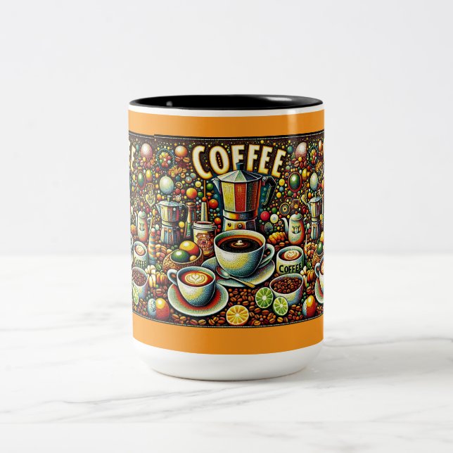 Taza Bicolor Geometric Coffee Design Mug (Centro)