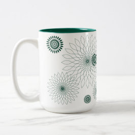 Taza Bicolor Geometric Flower〜グリーン〜