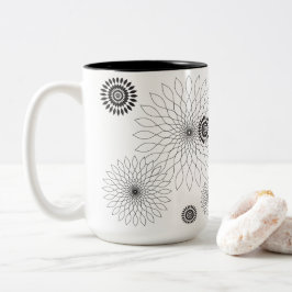 Taza Bicolor Geometric Flower〜ブラック〜