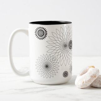 Taza Bicolor Geometric Flower〜ブラック〜