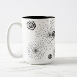 Taza Bicolor Geometric Flower〜ブラック〜
