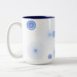 Taza Bicolor Geometric Flower〜ブルー〜