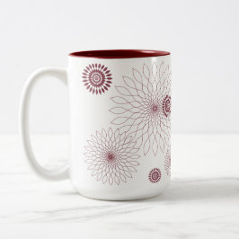 Taza Bicolor Geometric Flower〜マルーン〜