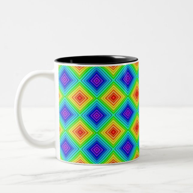 Taza Bicolor Geometric Topography - Two-Tone Mug (Izquierda)