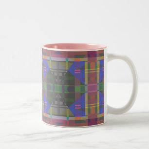Taza Bicolor Geométrico coloreado del arcoiris pastel