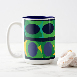 Taza Bicolor Geométrico moderno abstracto colorido