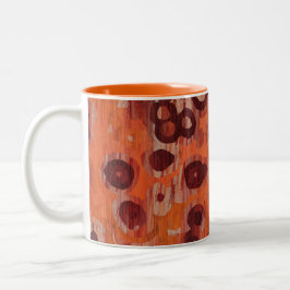 Taza Bicolor Geométrico rojo y Naranja