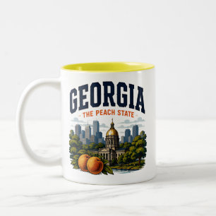 Taza Bicolor Georgia EE. UU. El Estado de la Melocotón