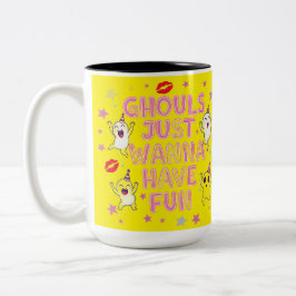 Taza Bicolor Ghouls Solo Quiere Divertirse Tee