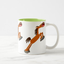 Taza Bicolor ¡Giddyup, Horsey! Personalizado Horse Mug