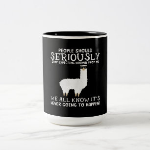 Taza Bicolor Gift de Llama La gente debería tomarse en serio