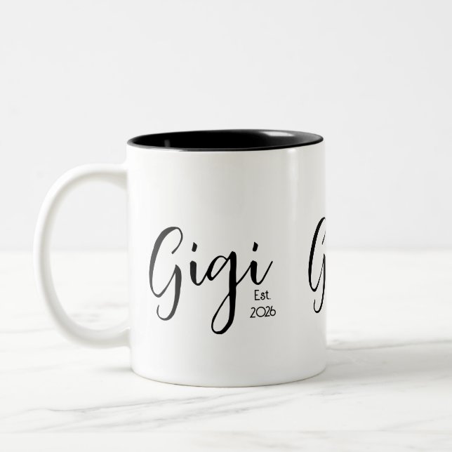 Taza Bicolor Gigi Establecida letra negra (Izquierda)