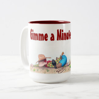 Taza Bicolor Gimme A Minute Coffee Mug 15oz