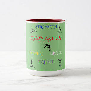 TAZA BICOLOR GIMNASTICA DE DOS TONOS EN SAGE/MAROON.