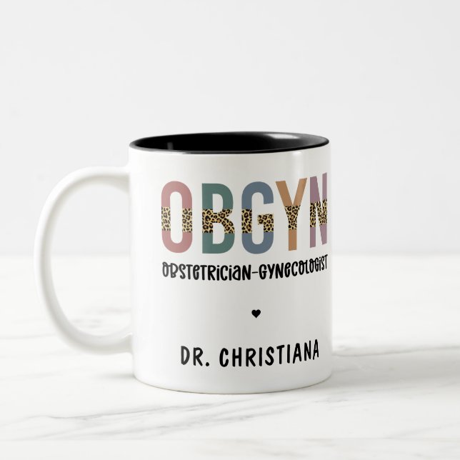 Taza Bicolor Ginecólogo Obstetricista Obstetricista Personaliza (Izquierda)