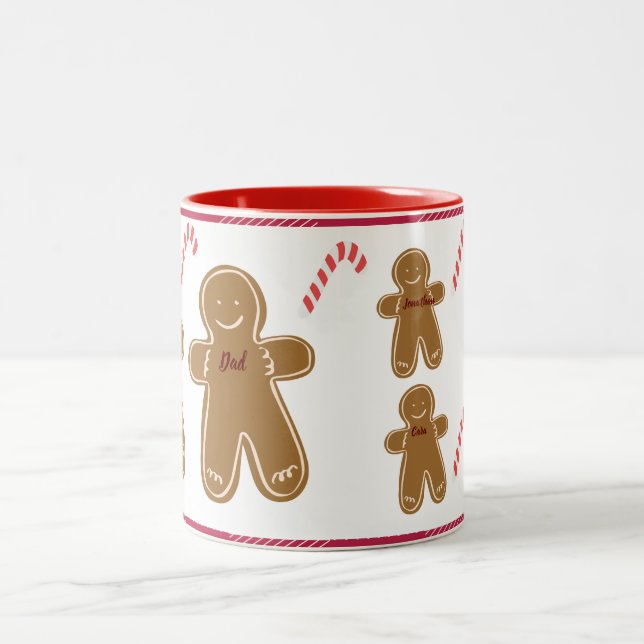 Taza Bicolor Gingerbread Man Personaliza el Día de Familia (Centro)