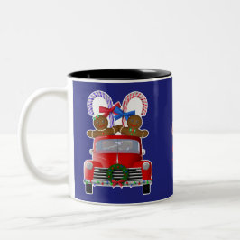 Taza Bicolor Gingerbread y Candy Canes Little Red Truck