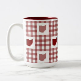 Taza Bicolor Gingham Rojo de Ohio