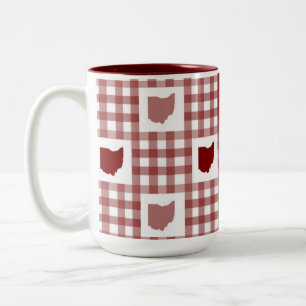 Taza Bicolor Gingham Rojo de Ohio