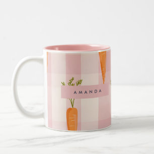 Taza Bicolor Gingham sinusal personalizada