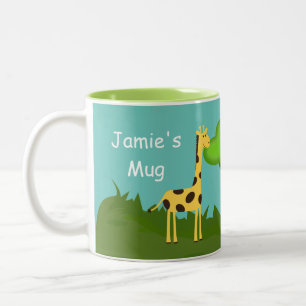 Taza Bicolor Girafa cutánea y tazón de café personalizado de