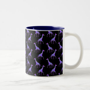 Taza Bicolor Girafa púrpura al estilo hippie