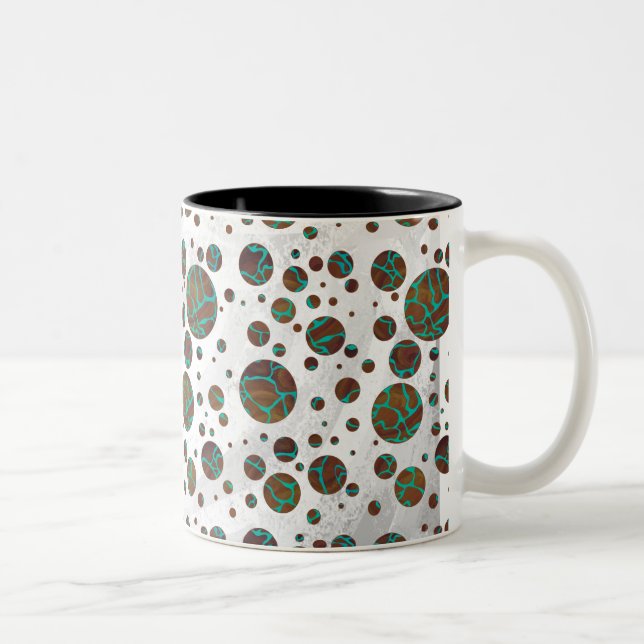 Taza Bicolor Giraffe Brown y la impresión Verde azulada (Derecha)