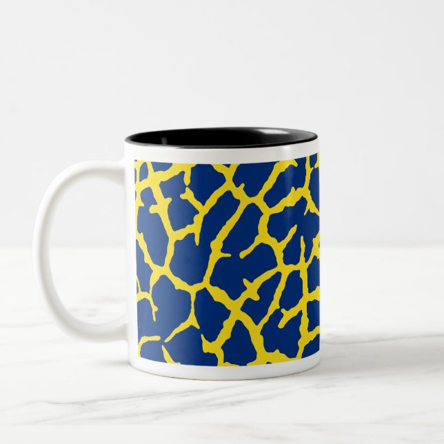 Taza Bicolor Giraffe Print Navy Yellow (Izquierda)